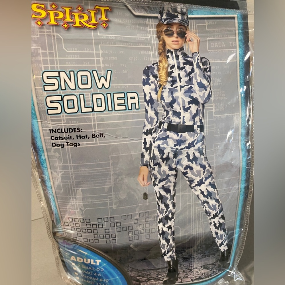 Spirit Blue and White Camouflage Costume
